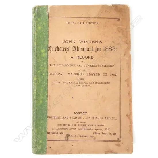 'John Wisden's Cricketers' Almanack for 1883'