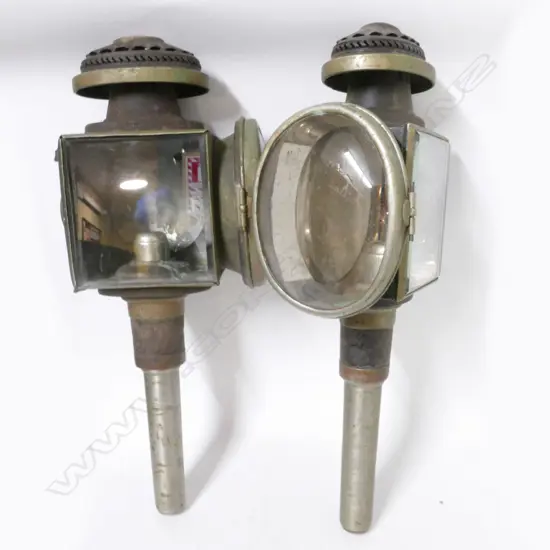 A pair of antique carriage lamps