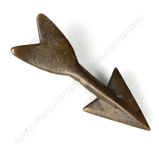 A 19thC bronze large fish dart head
