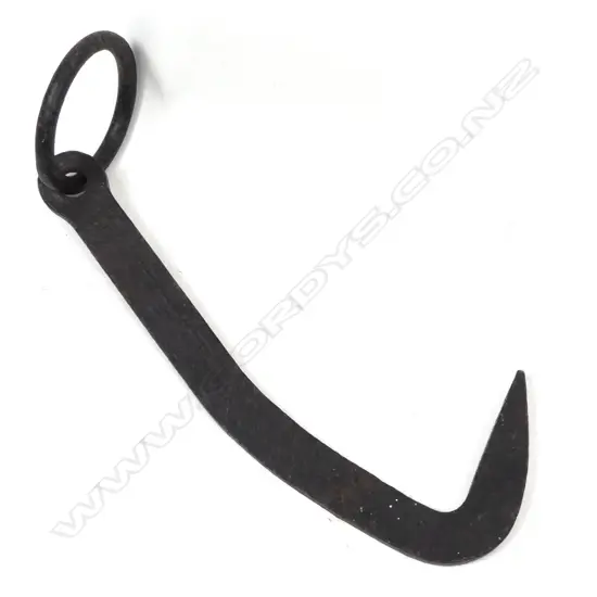 A wrought iron whaler's blubber blanket hook