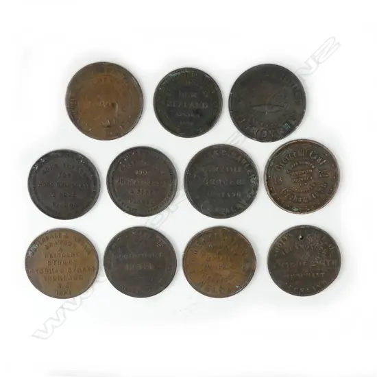Eleven New Zealand copper trades tokens