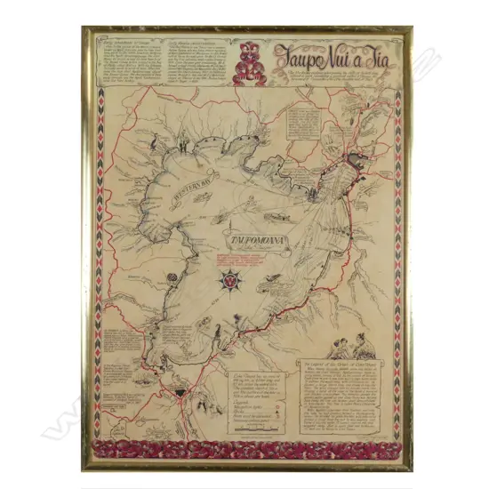 A vintage map of 'Taupo-Nui-a-Tia'