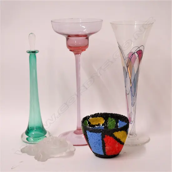 Five art glass pieces