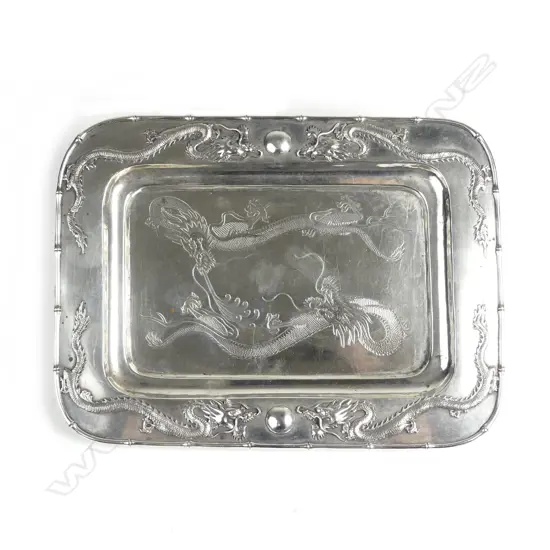 A small Chinese silver tray
