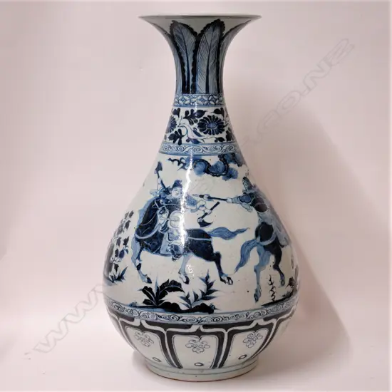 A Chinese large baluster blue and white vase