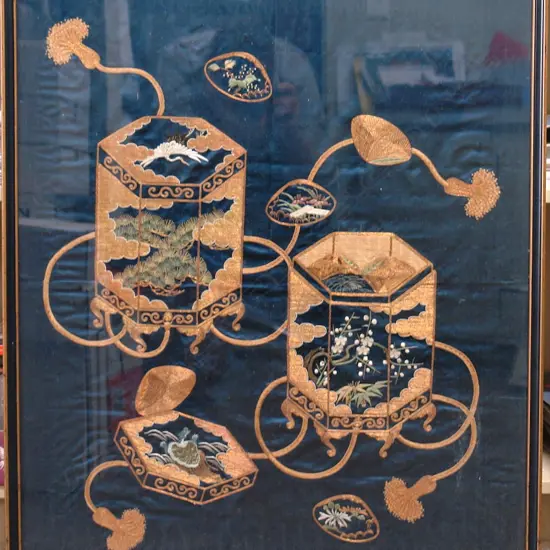 A 19thC large and fine Chinese embroidery