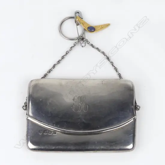 An early 20thC silver chatelaine card case