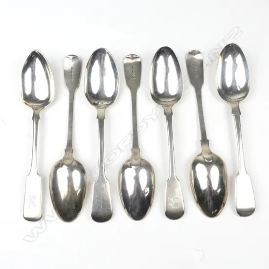 Seven silver tablespoons