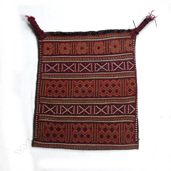 Two Turkish double faced woven bedding bags