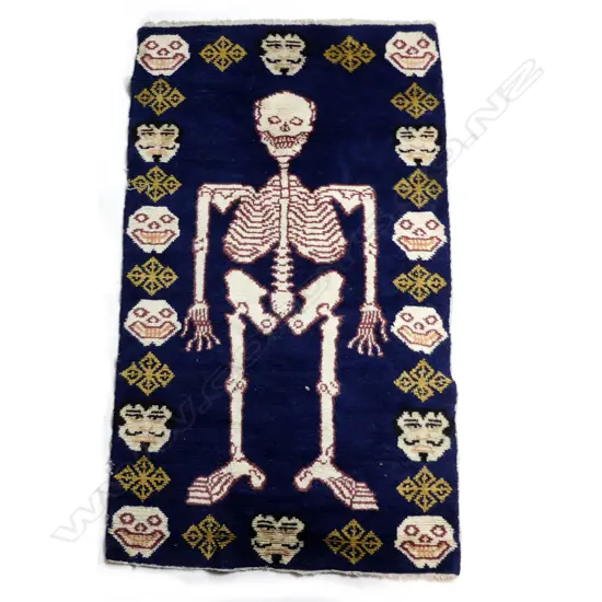 A hand knotted Tibetan Tantra rug