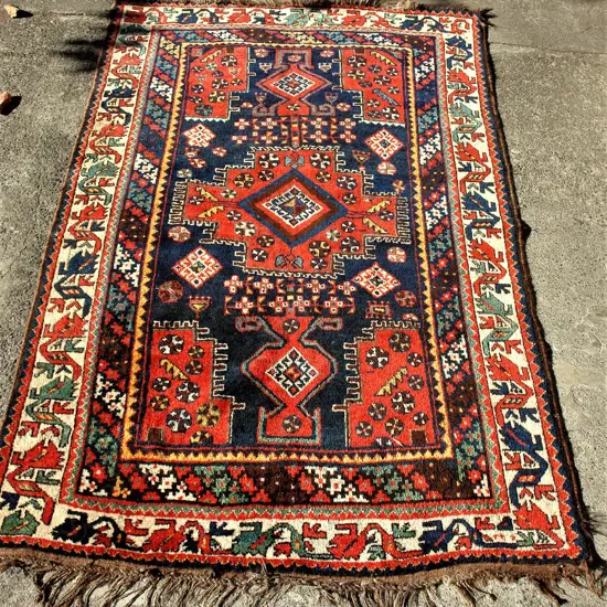 A semi-antique Persian Qashqai all wool tribal rug