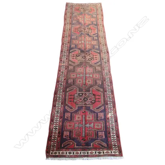 A hand knotted Hamadan runner