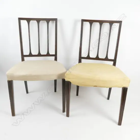 A pair of George III mahogany side chairs