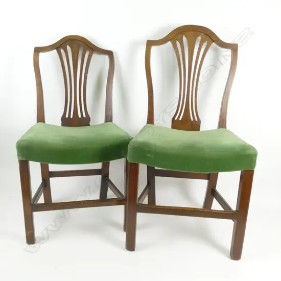 Two George III mahogany side chairs