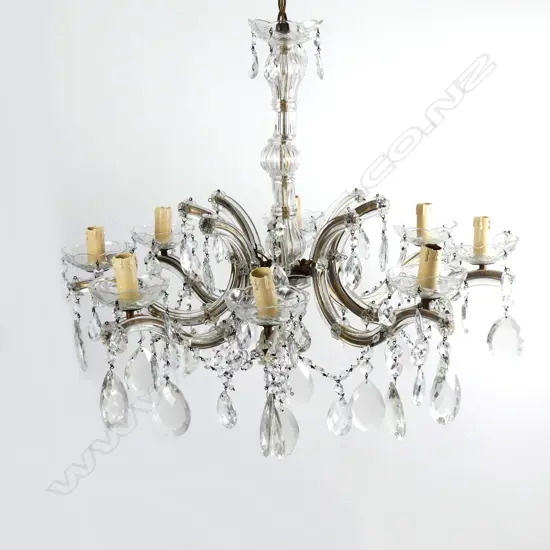 A pair of Italian Murano crystal chandeliers