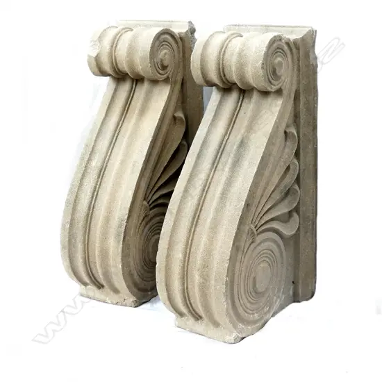 A pair of garden stone corbels