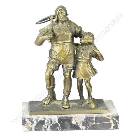 A small spelter bronzed statuette