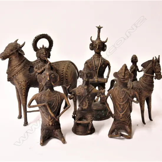 Six vintage Indian bronze deity sculptures
