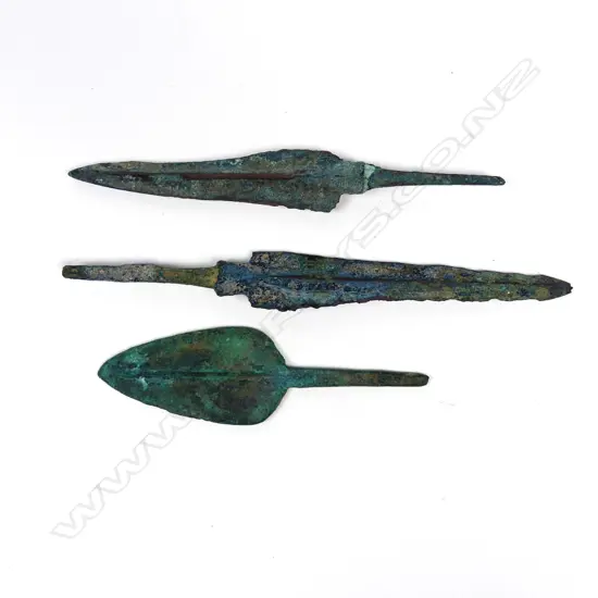 Three bronze age Luristani arrow points