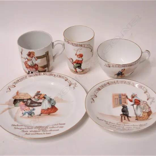 Five Royal Doulton Nursery Rhyme pieces