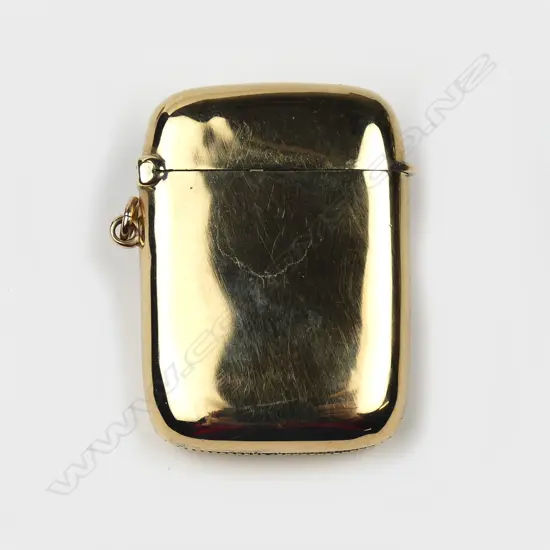 An Edwardian 9ct. yellow gold vesta case