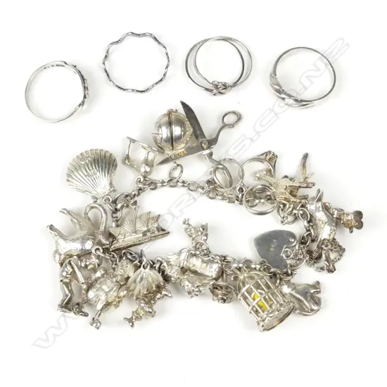 A silver charm bracelet