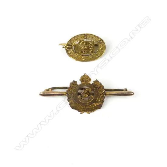 Two historical Auckland New Zealand 9ct. gold badges