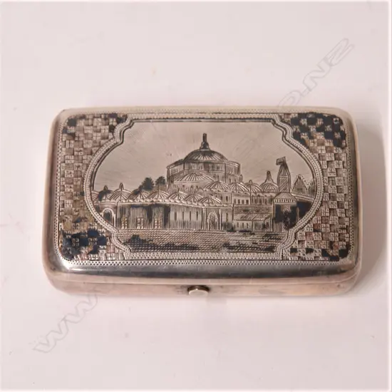 A 19thC Russian silver niello box