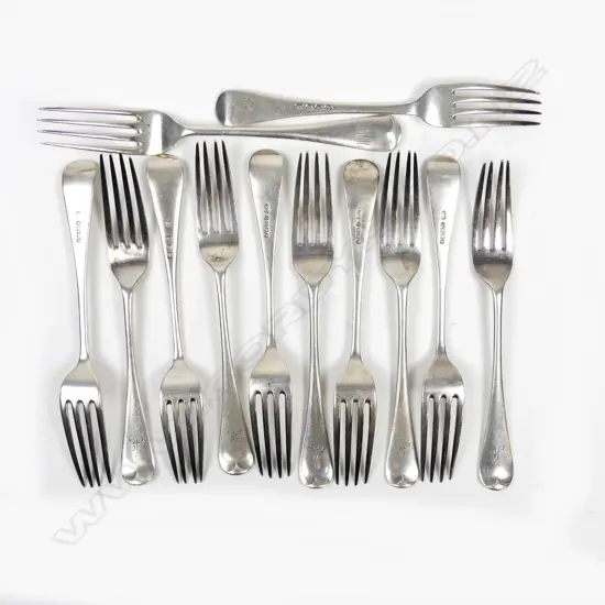 Twelve silver forks