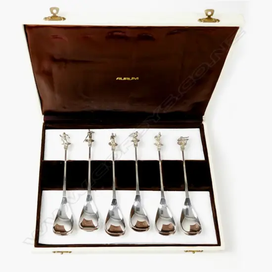 A cased set of six Olympic commemorative spoons