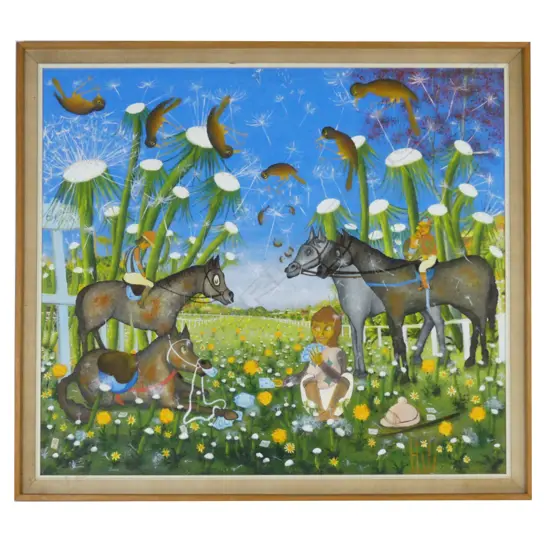 Ivan F.E. Hill (b.1933) 'Debbie Healy and Deb's mate waiting for the all clear'