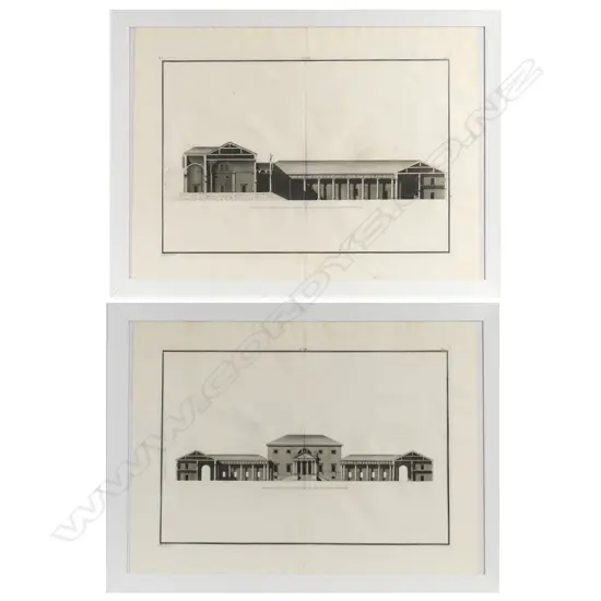 Two large 18thC architectural copper plate engravings