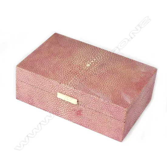A pink toned shagreen card box