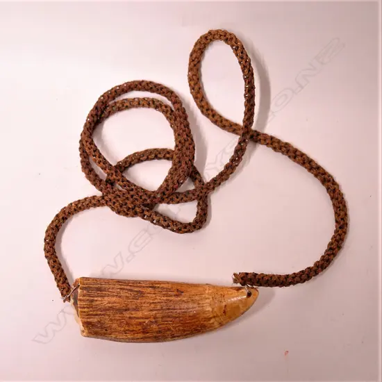 A 19thC Fijian tabua necklace
