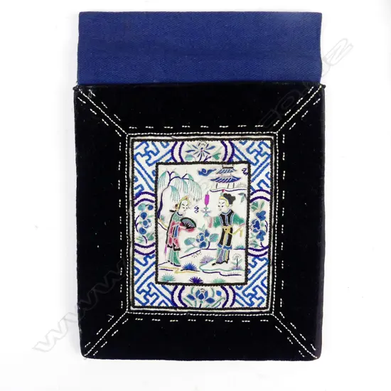 A Chinese silk embroidered pocket patch