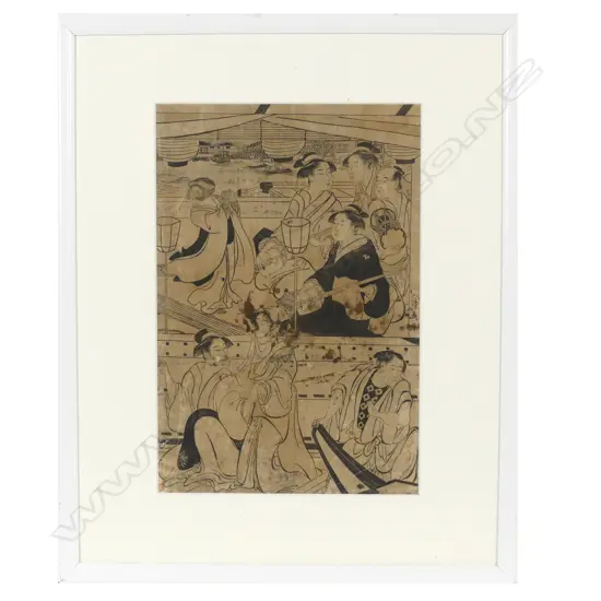 A Japanese 18th/19thC ukiyo-e by Kyonaga