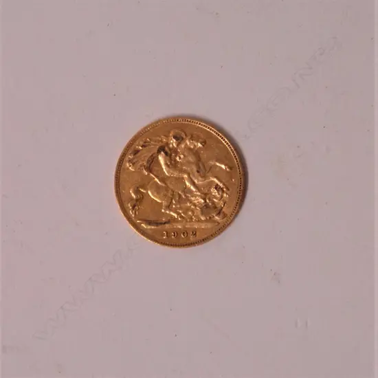 A 1902 gold half sovereign