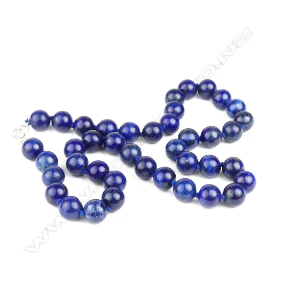 A lapis lazuli bead necklace
