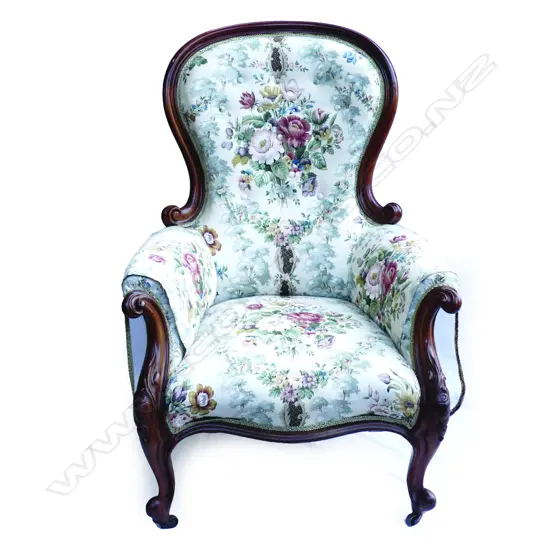 A Victorian mahogany grandfather chair