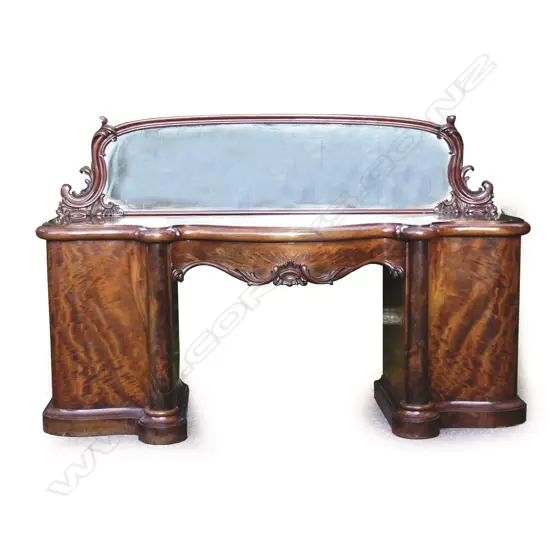 A large Victorian mahogany mirror back sideboard