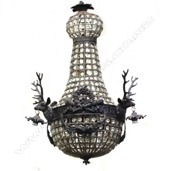 A French style basket chandelier
