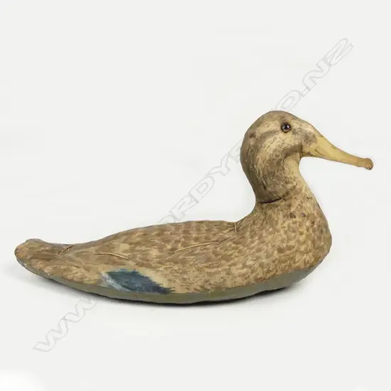 A vintage fine weave canvas mallard hen decoy