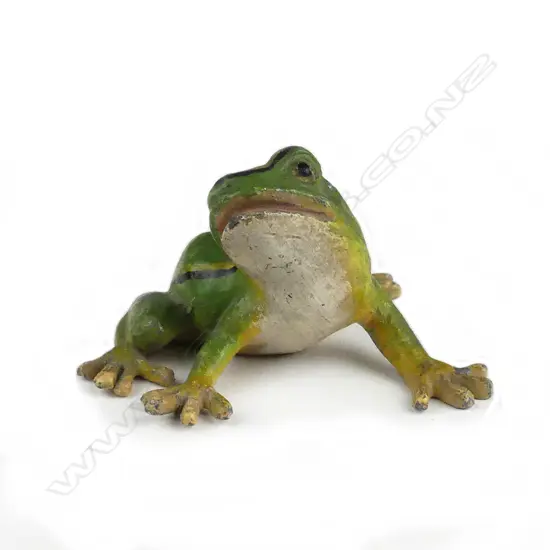 A cold painted lead frog