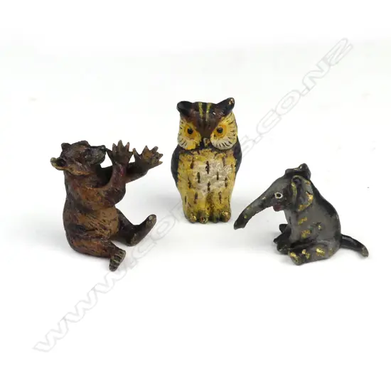 Three small cold painted Vienna bronze animals