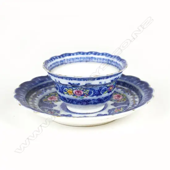 A Chinese tea bowl and saucer