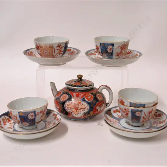 A 19thC or earlier Chinese Imari porcelain part tea service