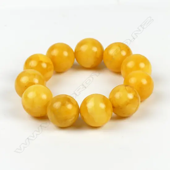 An amber bead bracelet