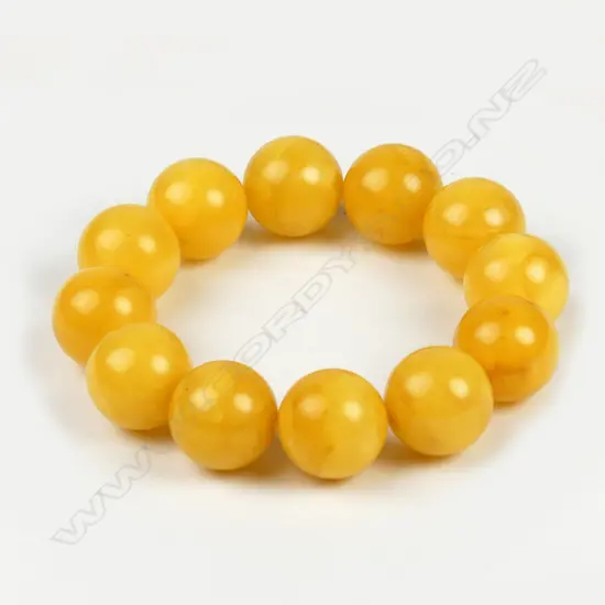 An amber bead bracelet