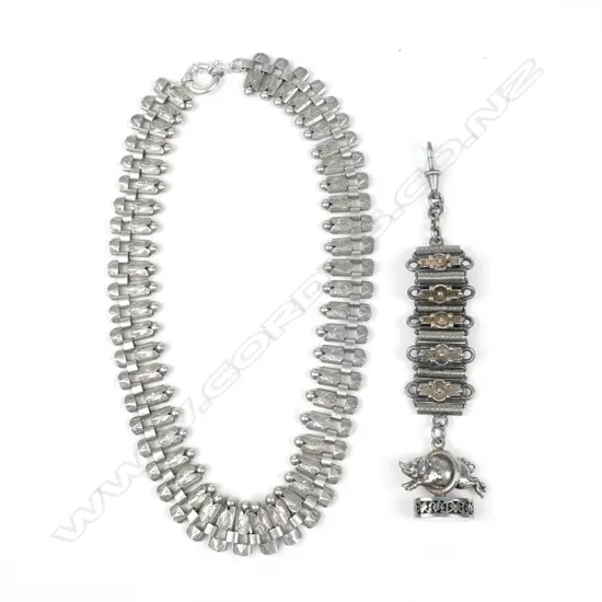 A .925 silver necklace and fob