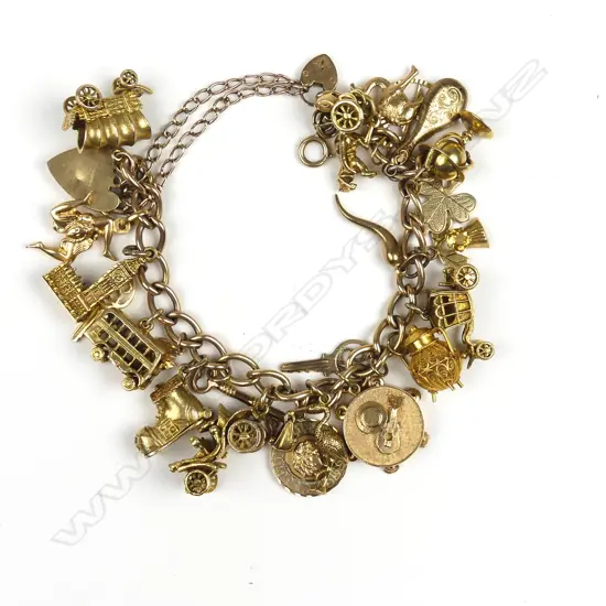 A 9ct gold charm bracelet